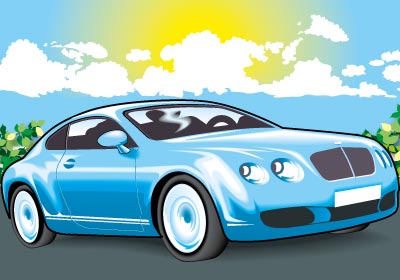illustration of a bentley car by James Smallwood