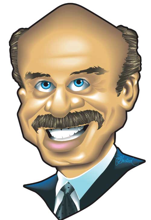 A caricature of television personality Dr. Phil.