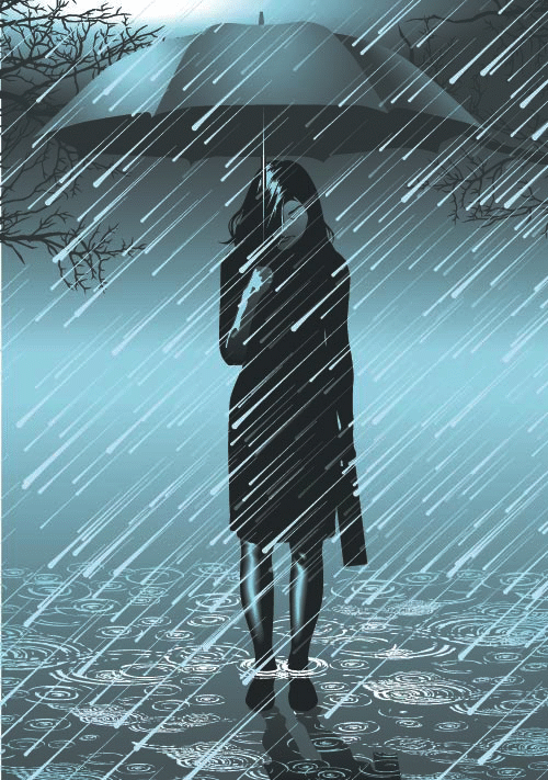 rain drops animated gif illustration by James Smallwood