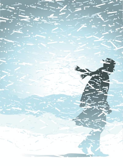 Blizzard animated gif illustration by James Smallwood