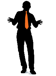 Dancing man orange tie animated gif illustration by James Smallwood