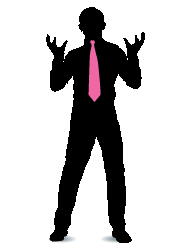 Dancing man pink tie animated gif illustration by James Smallwood