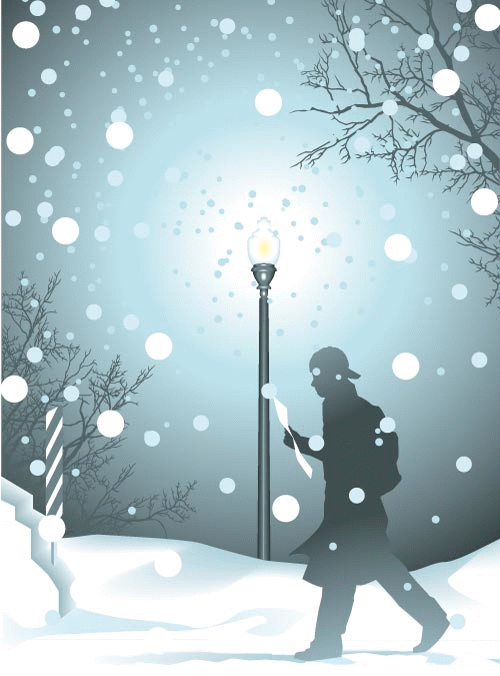 scott snowfall animated gif illustration by James Smallwood